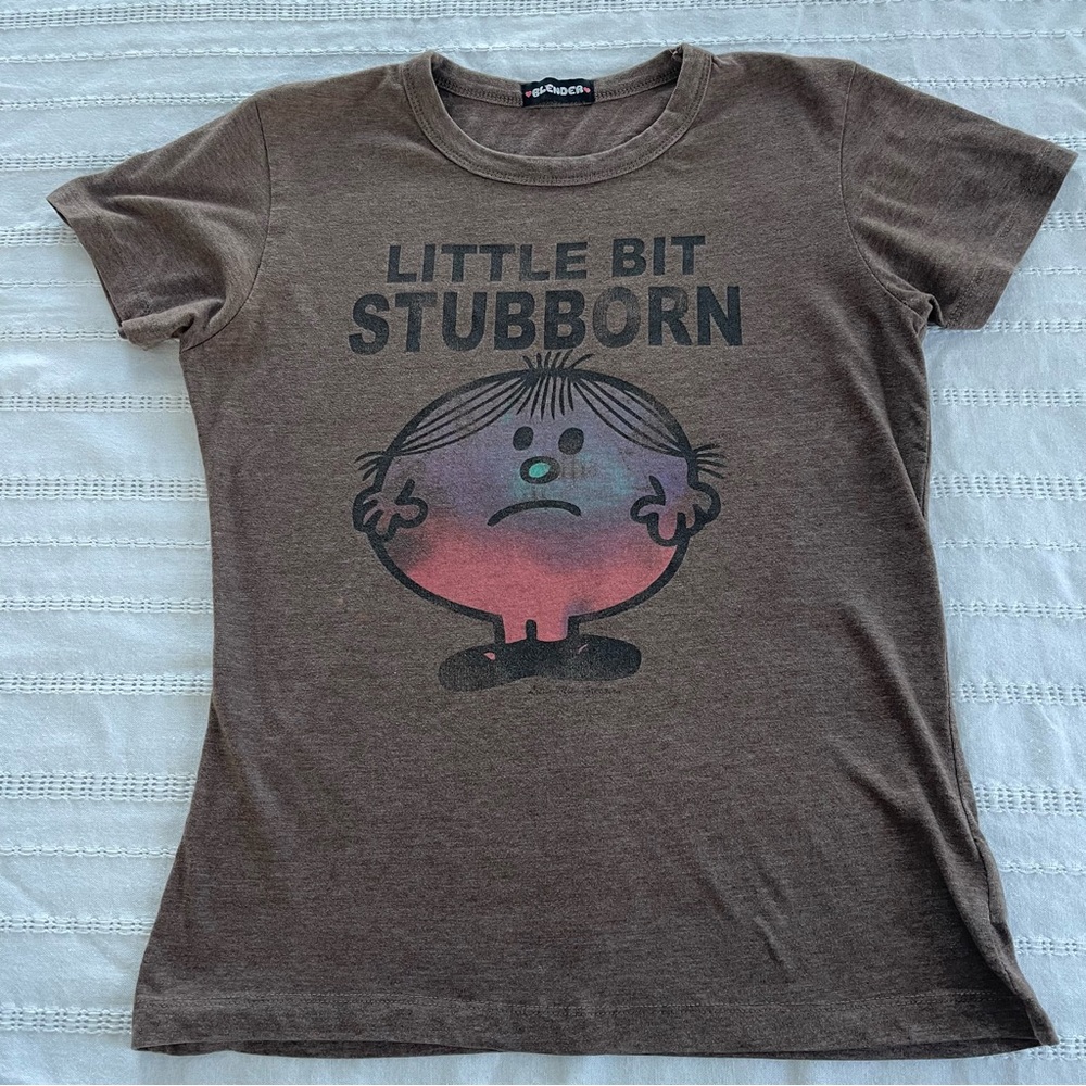 Little Miss Little Bit Stubborn Brown Kids T-Shirt